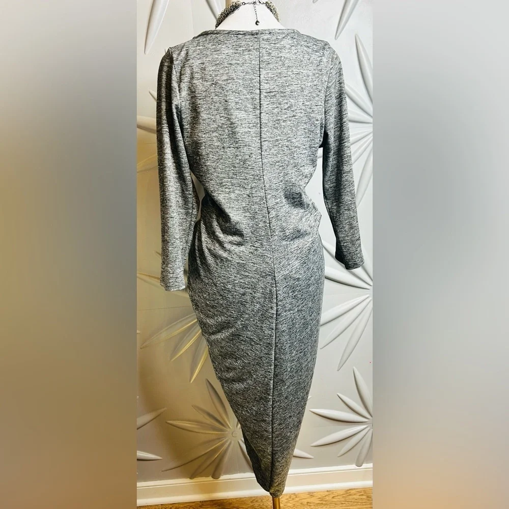 NWT The Vanity Room SZ L gray & white knot front dress, bust 36”-40” - Picture 7 of 10